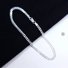 Pulseira Grumet Escama de Peixe 3mm (21cm) 2.8g Prata Italiana 925