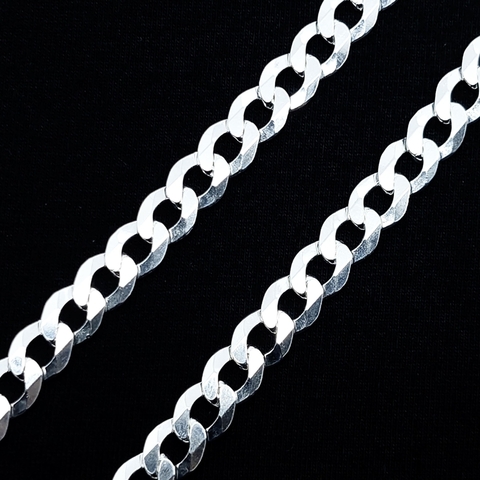 Corrente Grumet Escama de Peixe 8mm (60cm;70cm) Prata Italiana 925