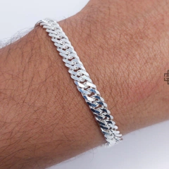 Pulseira Grumet Dupla 7mm (21cm) 13.9g Prata Italiana 925 na internet