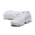 Tênis Air Max TN Plus "Pink Rise" em branco com detalhes em rosa e cinza.
