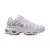 Tênis Nike Air Max TN Plus "Pink Rise" na cor branca com detalhes em rosa.