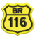Patch bordado BR-116 5x5cm