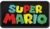 Patch bordado colorido com a palavra "Super Mario" em letras grandes e vistosas.