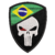 Patch bordado Militar Caveira Justiceiro Brasil 9x7cm