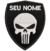 Patch Bordado Caveira Justiceiro seu nome 8x6,5cm