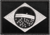 Patch bordado da bandeira do Brasil em preto e branco, medindo 7x5cm.