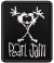 Patch bordado preto com desenho estilizado do logotipo da banda Pearl Jam.