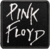 Patch bordado com o nome Pink Floyd, medindo 6cm, em fundo preto.