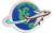 Patch Bordado Planeta Terra Viagem Avião 7x4,5cm