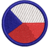 Patch bordado Bandeira República Tcheca 4x4cm