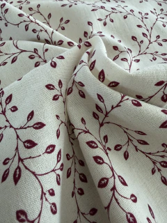 Tusor estampado PREMIUM- Hojitas Berry
