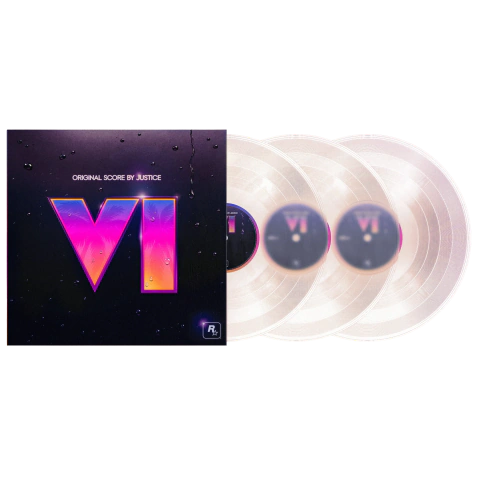 LP Grand Theft Auto VI (GTA 6): Original Score by Justice [Vinil Triplo Crystal Clear]