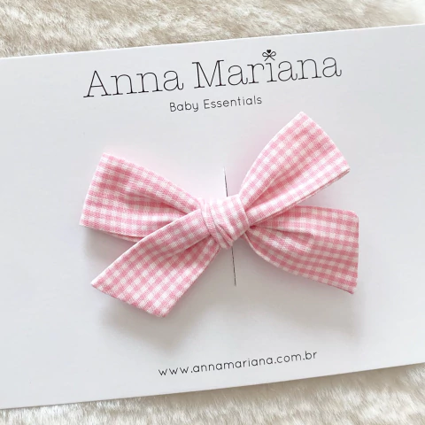 Laço Bella - Mini vichy rosa - comprar online