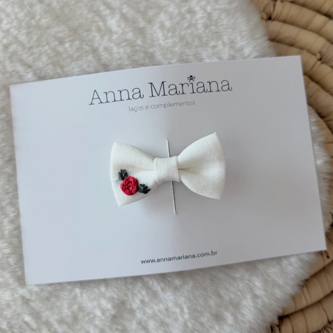 Laço Mariana Linho Bordado - Off-white - comprar online