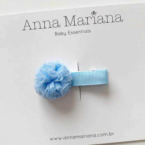 Pompom Hair Clips - Azul