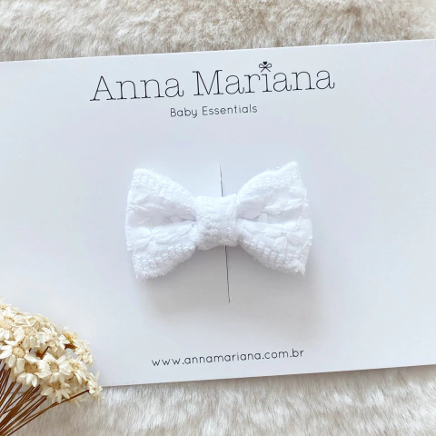 Laço Mariana - Bordado inglês branco