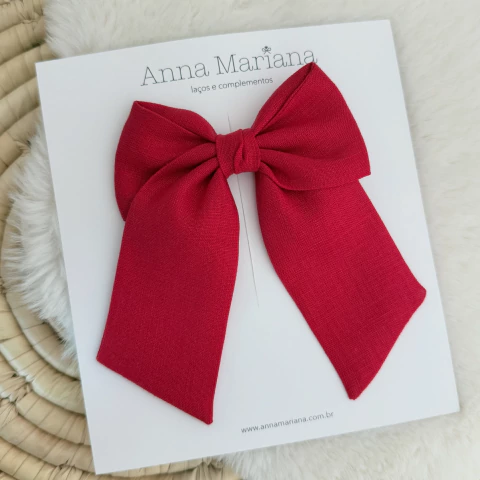 Laço Olívia Linho - Vermelho - comprar online