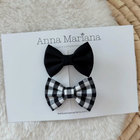 Duplinha laço Mariana - Preto/Vichy - comprar online