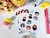 Cartela de adesivos com personagens do Harry Potter