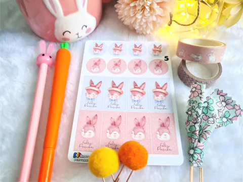 Dando Tchau Cartela de Adesivos Páscoa Delicada