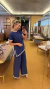 Conjunto em tricot assimetrico bicolor azul marinho - Bruna Elisa