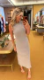 Vestido canelado premium cinza - comprar online