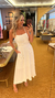 Vestido viscolinho off white flor - Bruna Elisa