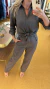 Conjunto 100% linho grafite Lis - Bruna Elisa