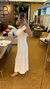 Vestido alfaiataria babado off white - loja online