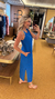 Vestido 100% em linho azul - loja online