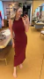 Vestido canelado premium bordo na internet