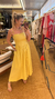 Vestido em tricoline amarelo