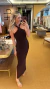 Vestido tricot acolchoado marrom Betina