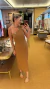 Vestido canelado premium camel de um ombro só - comprar online