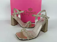 Imagen de SANDALIAS FIESTA PLATAFORMA BAJA GLITER ORO PACO