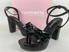 SANDALIAS FIESTA PLATAFORMA BAJA ECO CUERO VIA MARTE - Step Calzados
