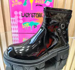 BOTAS BAJAS CHAROL LADY STORK - comprar online