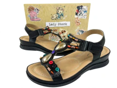 SANDALIAS BAJAS ECO CUERO LADY STORK