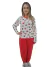 Pijama de inverno adulto manga longa moletinho flanelado por dentro