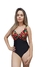 Maiô feminino disfarça barriga recorte estampado com bojo alça larga