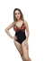 Maiô feminino disfarça barriga recorte estampado com bojo alça larga - comprar online