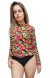 Conjunto de praia feminino proteção solar UV50+ (blusa e calcinha)