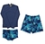 Kit praia pai e filho - bermuda adulto e conjunto infantil proteção UV - comprar online