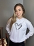 Blusa Suedine Coração - Branca