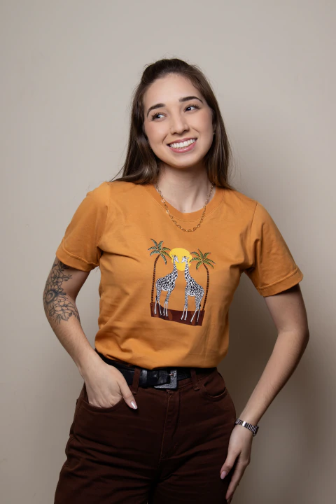 T-shirt Girafa - Mostarda