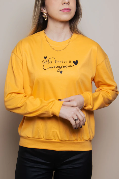 Blusa Suedine Seja Forte e Corajosa - Laranja