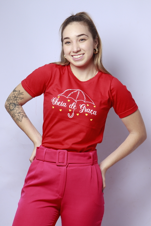 T-shirt Cheia de Graça - Vermelha - comprar online