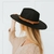 Chapéu Fedora Preto de Feltro com Cinta de Couro Unissex - Rei Look