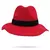 Chapéu Fedora Floppy Vermelho com Aba Ondulada Unissex - comprar online