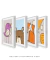 Quadros Decorativos Infantis Animais Colors - Composição com 4 Quadros - loja online